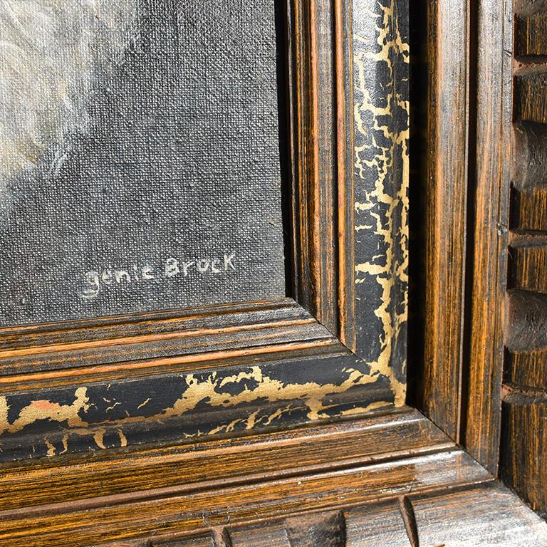 Classico americano Ritratto di uomo con barba incorniciato dell'artista americano Genie Brock in vendita
