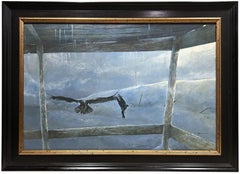 American Realist Painting Winter Crows Maine Robert E. Duncan Portland Me Artist