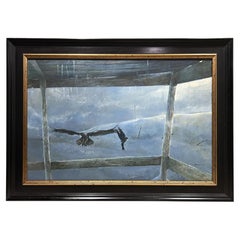 American Realist Painting Winter Crows Maine Robert E. Duncan Portland Me Artist