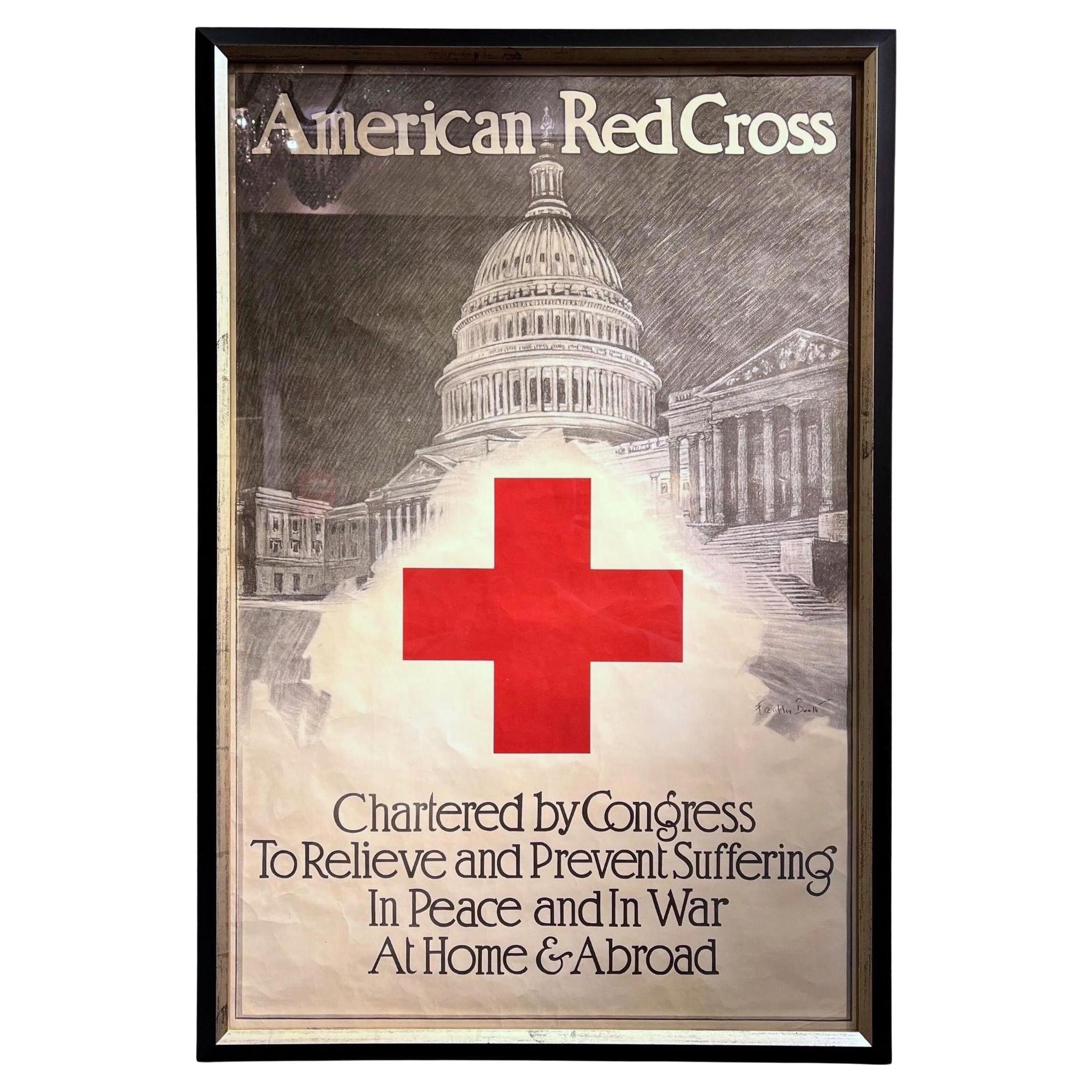american Red Cross, Chartered By Congress Vintage Wwi Red Cross Poster, 1918
