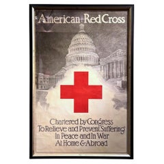 "American Red Cross, Chartered by Congress" Vintage WWI Red Cross Poster, 1918