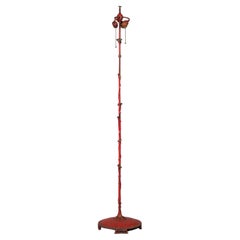 Antique American Red Lacquered Bronze Floor Lamp, by E.F. Caldwell, circa 1910