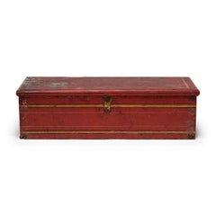 American Red Painted Fireman's Toolbox