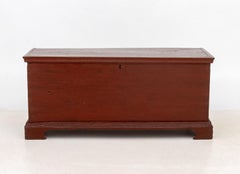 American Red Painted Pine Blanket Chest