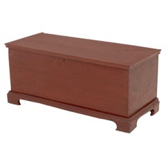 American Red Painted Pine Blanket Chest