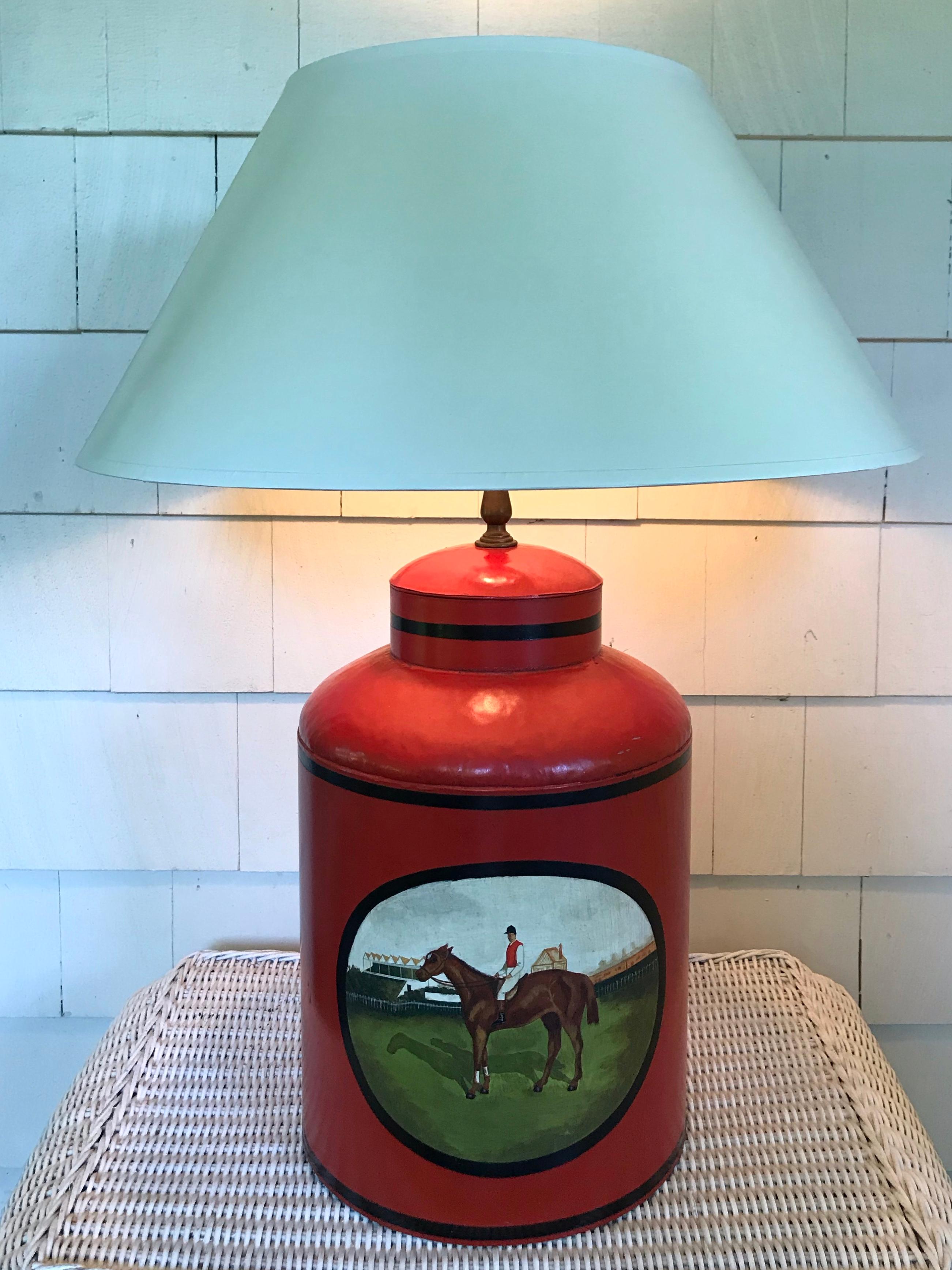 American Derby Tole Horse Lamp