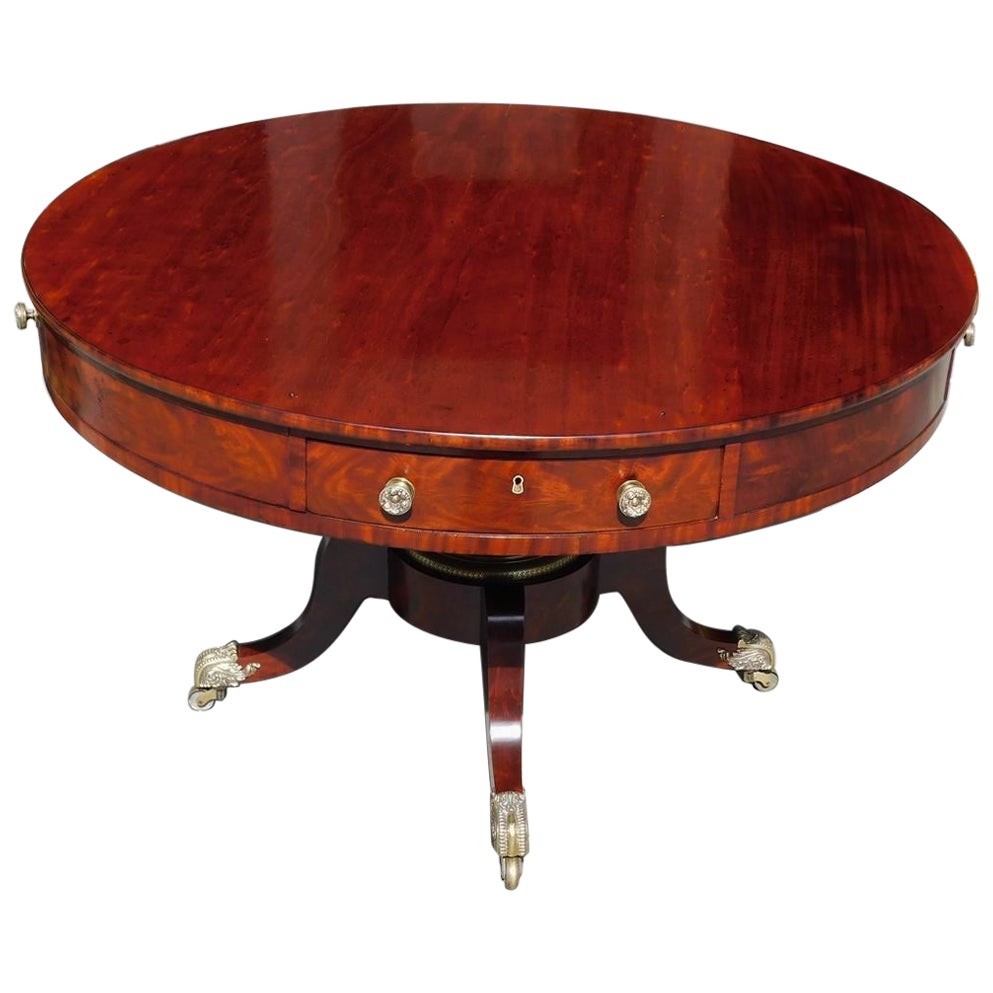 American Regency Mahogany Four Drawer Center Table with Desk, Phila, C. 1790