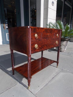 American Regency Mahogany Four-Drawer Server with Gilt Brasses, NY, Circa 1810