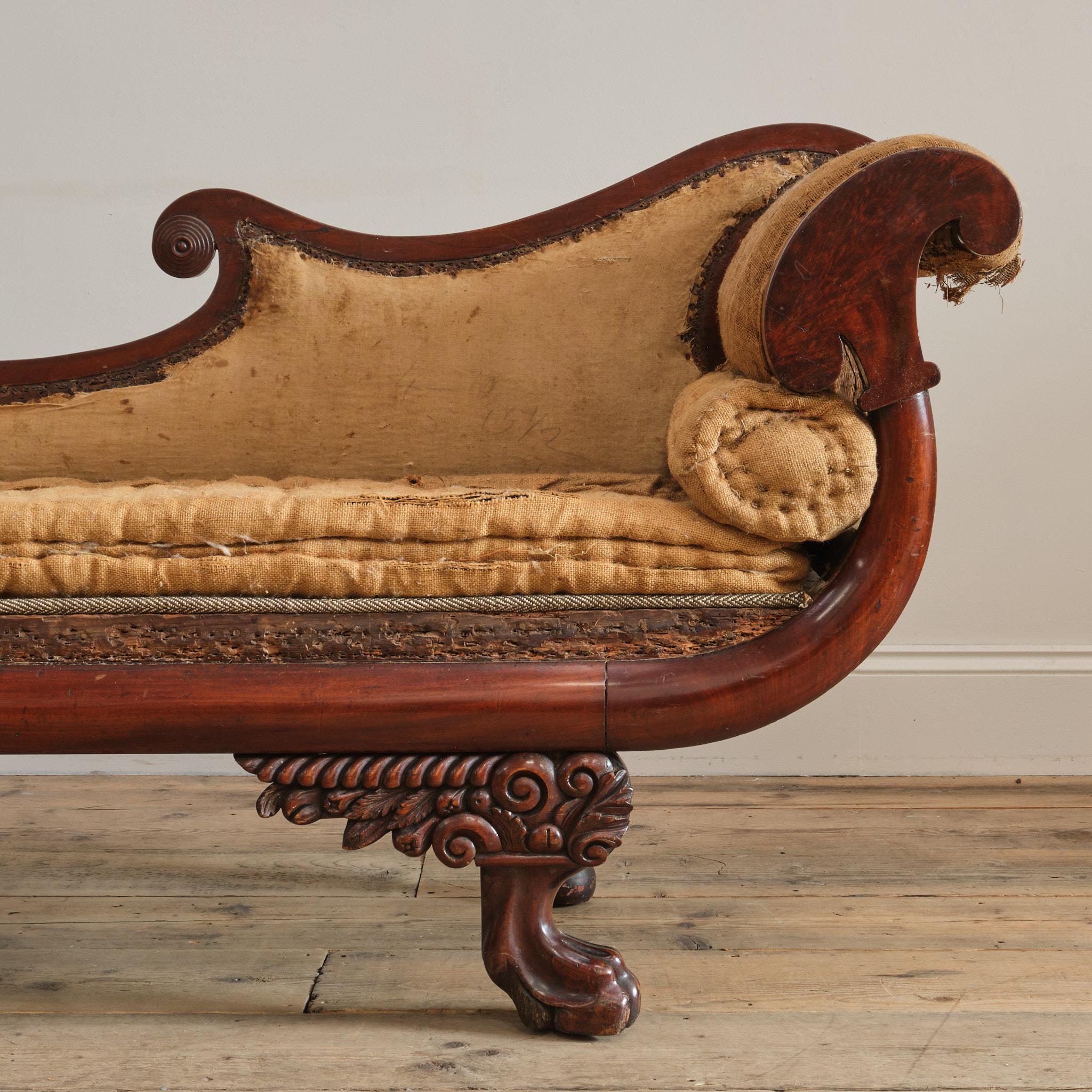Chaise longue Recamier americana Regency c1825 in vendita 5