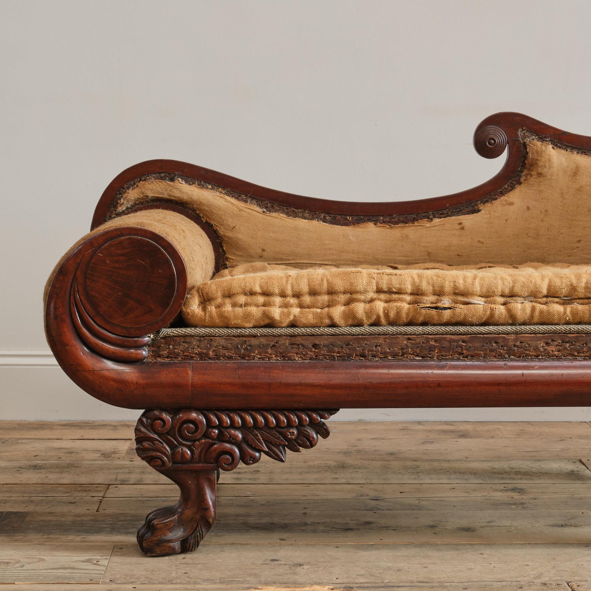 Chaise longue Recamier americana Regency c1825 in vendita 6