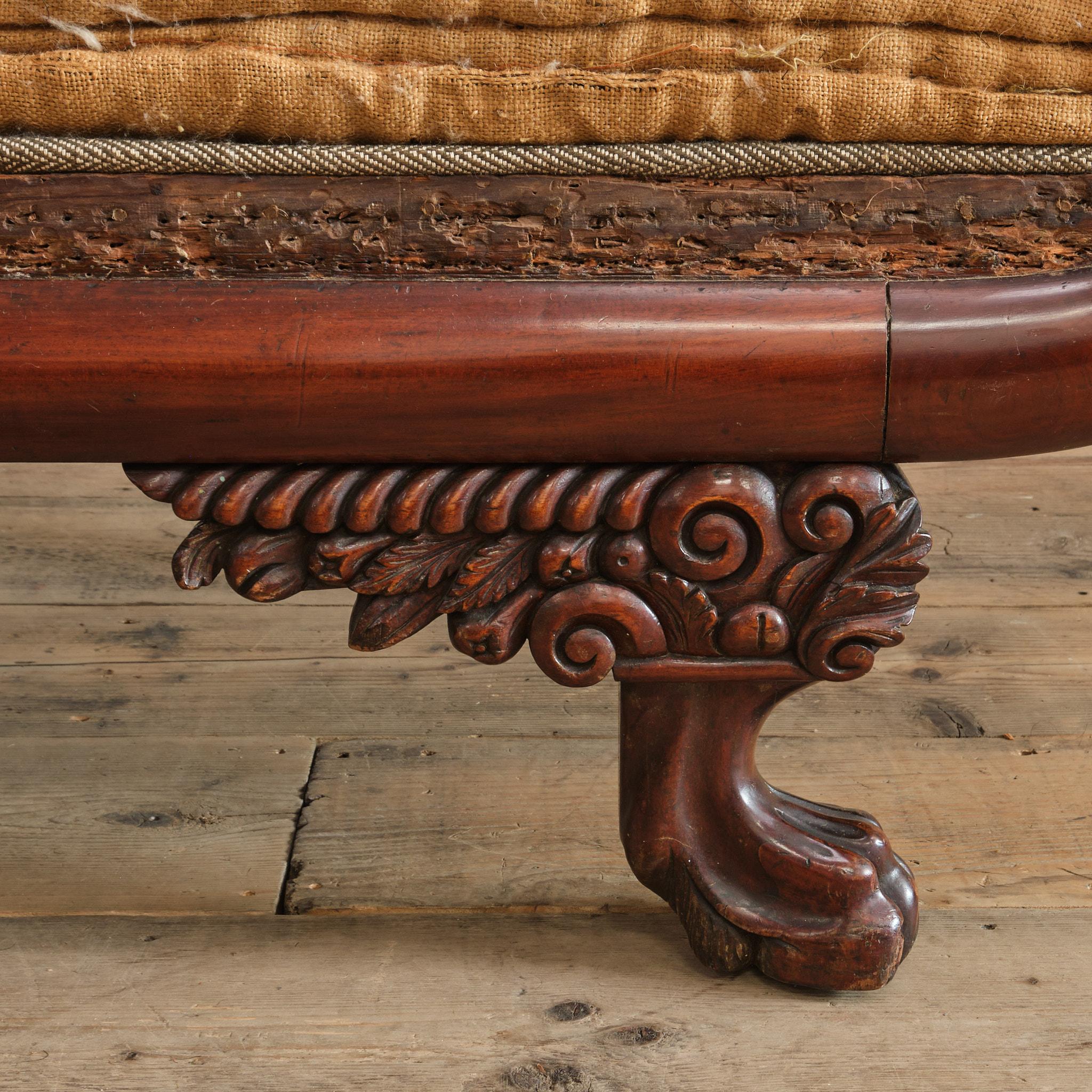 Chaise longue Recamier americana Regency c1825 in vendita 7