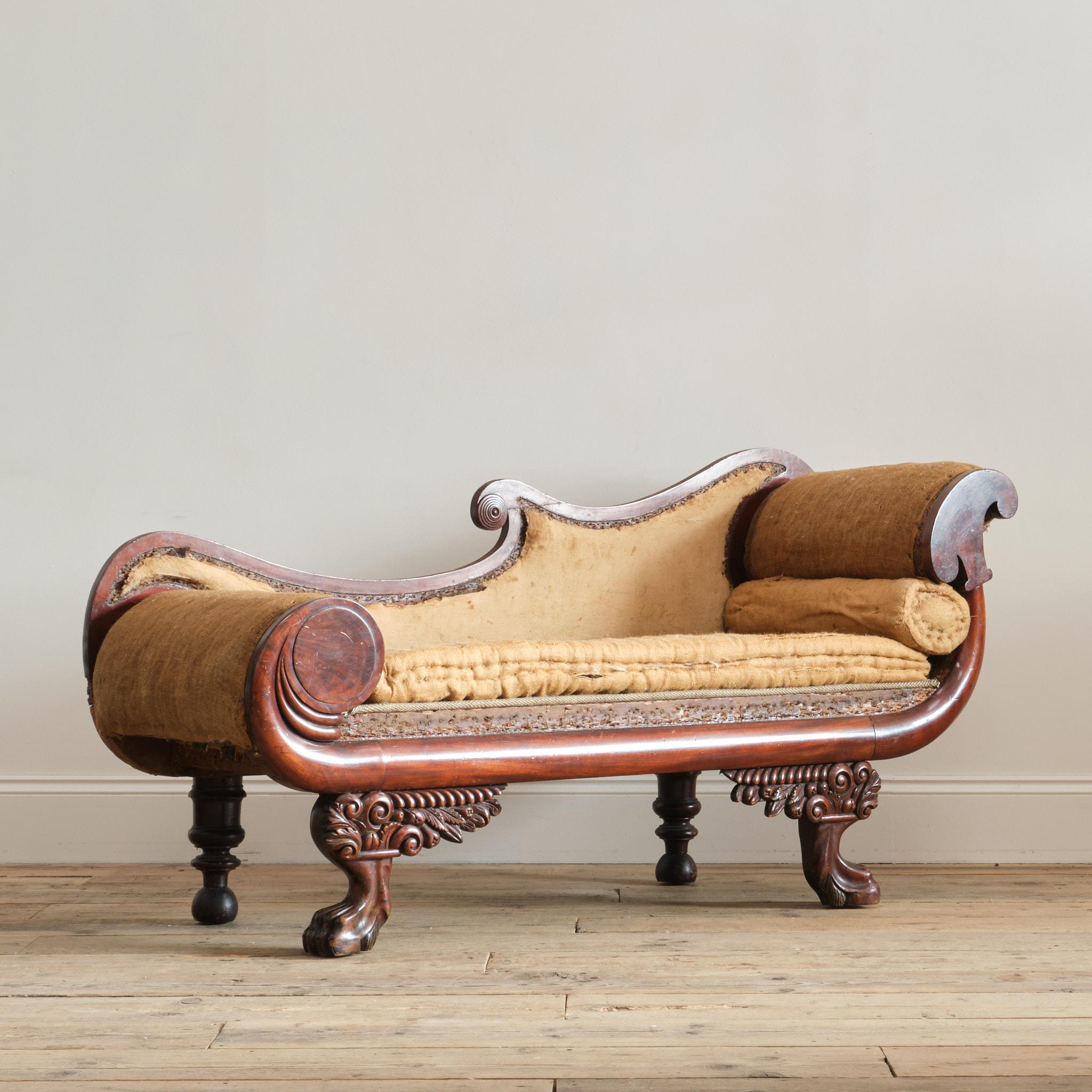 Americano Chaise longue Recamier americana Regency c1825 in vendita