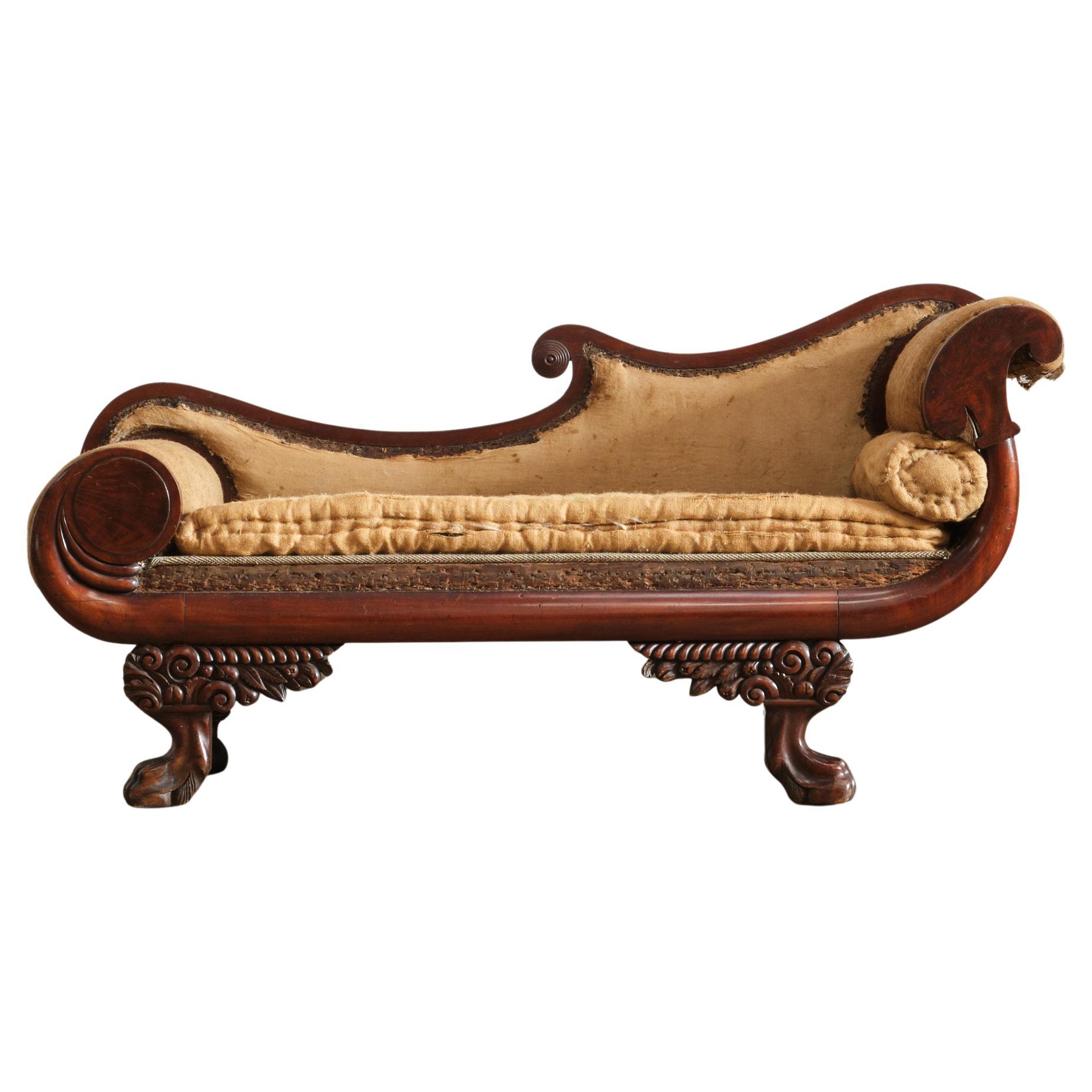Chaise longue Recamier americana Regency c1825 in vendita