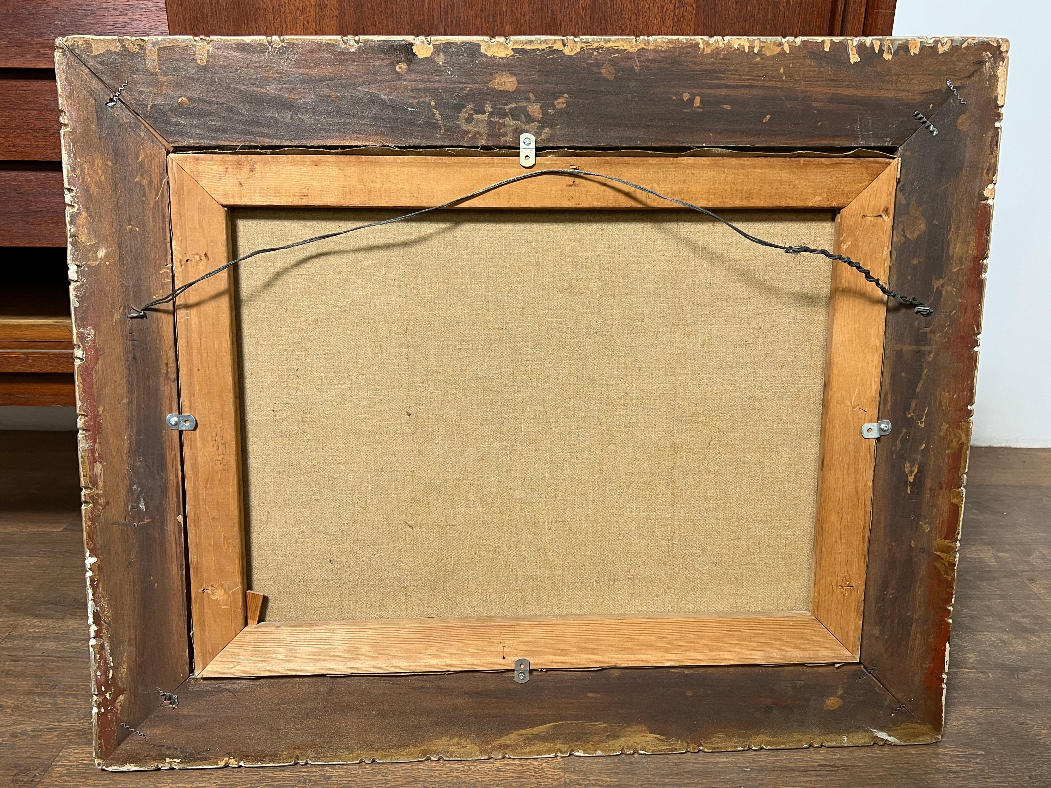 American Regionalist Oil, Sag Harbor, NY, Circa 1940s For Sale 2