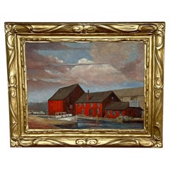 American Regionalist Oil, Sag Harbor, NY, Circa 1940s