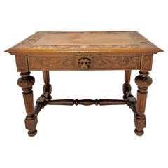 Antique American Renaissance Carved Oak Desk
