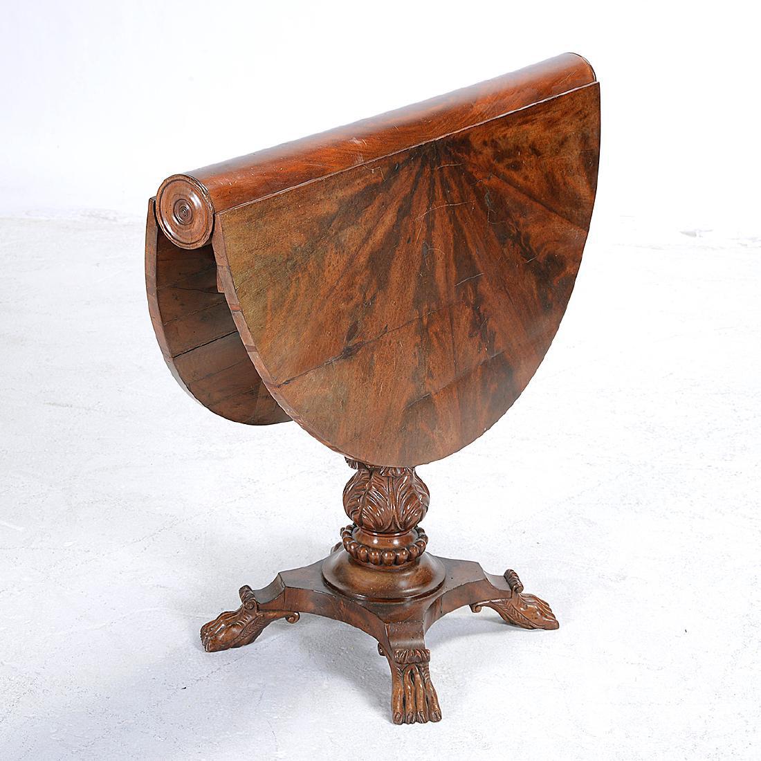 Hand-Carved American Renaissance Revival Butterfly Table, 19th Century
