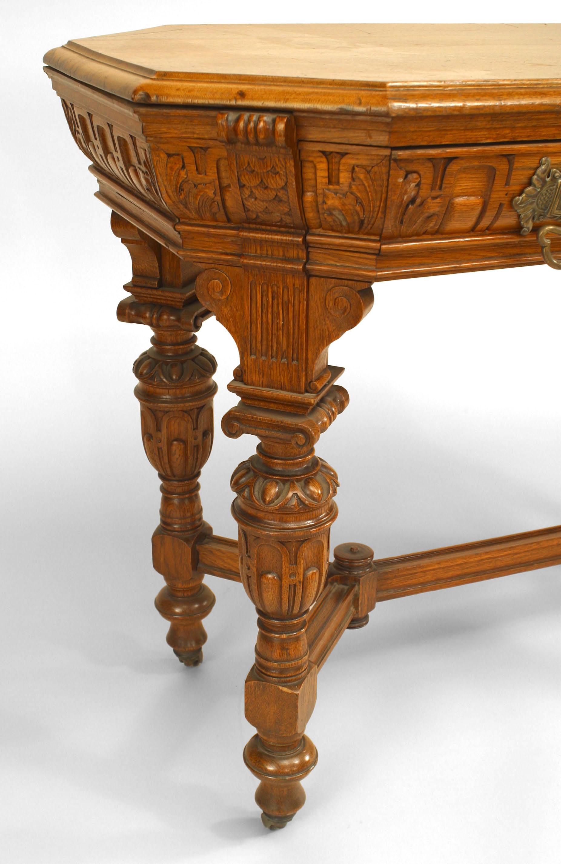 20th Century American Renaissance Revival Victorian Oak End Table For Sale