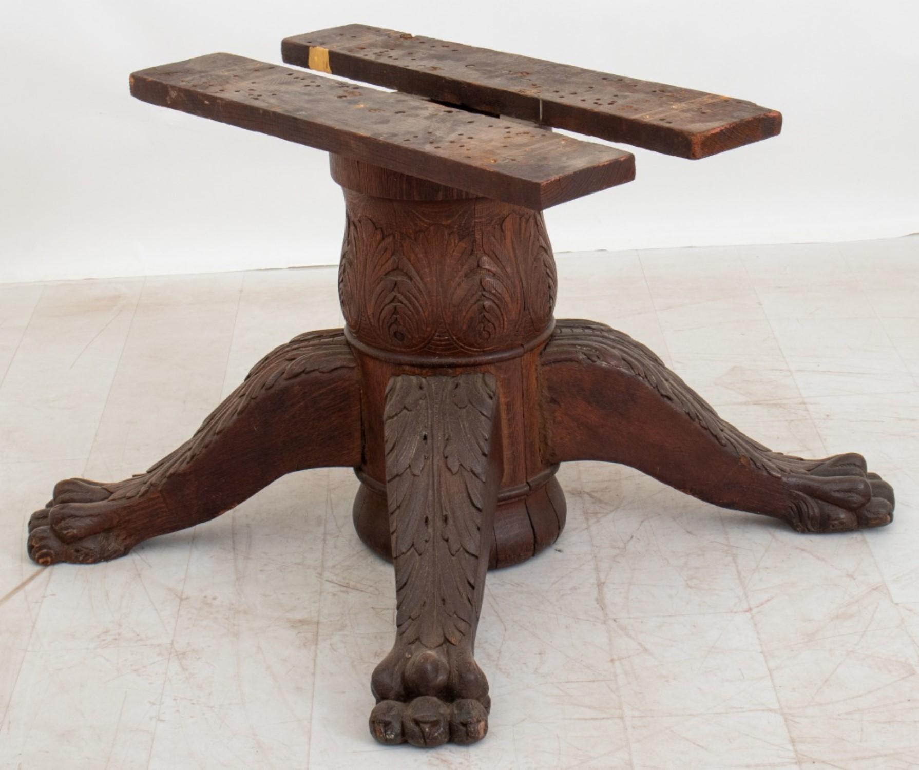American Renaissance Revival Oak Table Base In Good Condition For Sale In New York, NY