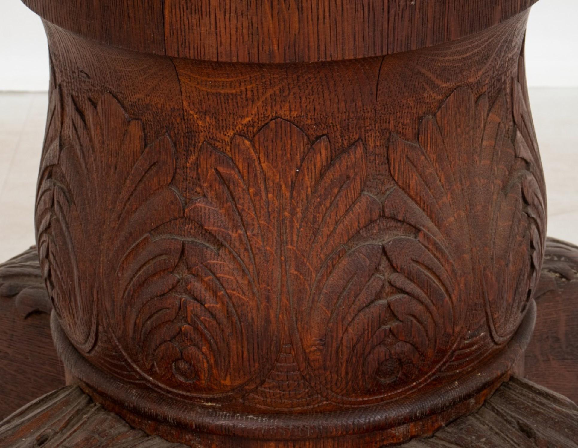 American Renaissance Revival Oak Table Base For Sale 2