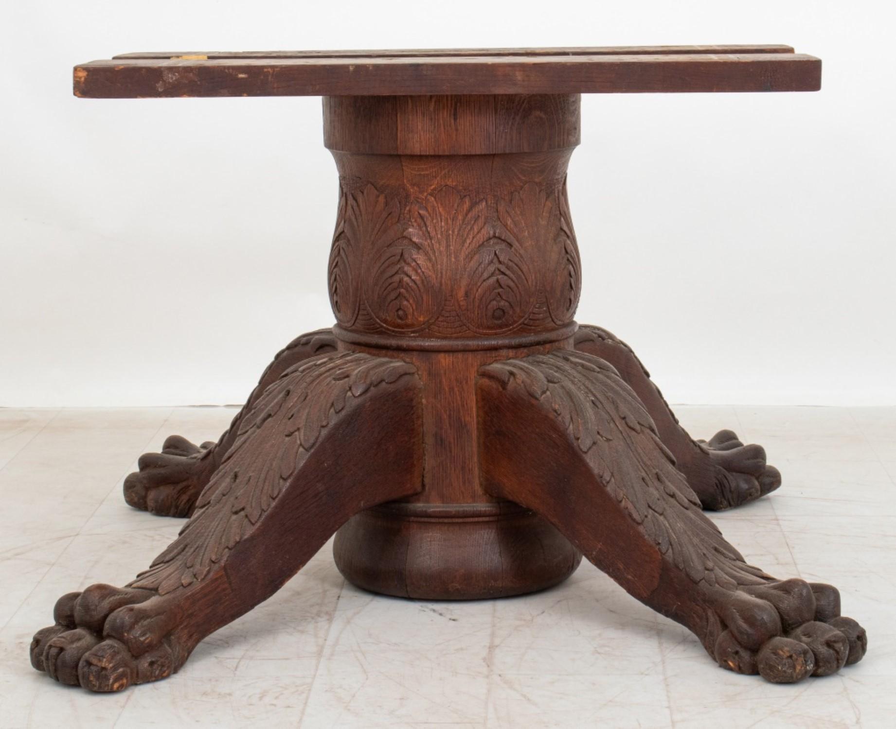 American Renaissance Revival Oak Table Base For Sale 4