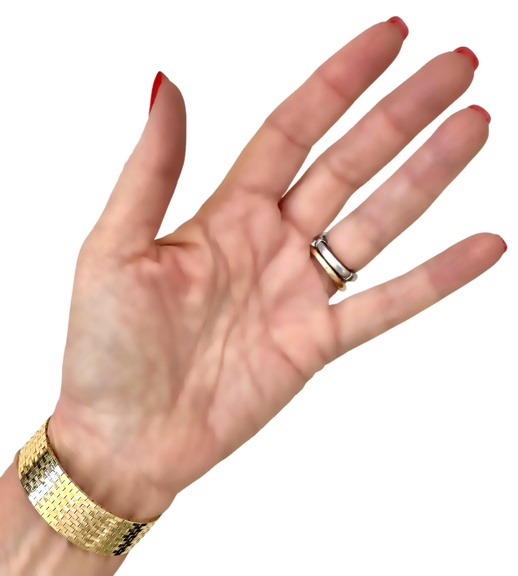 American Retro Period Brick Link Gold Buckle Bracelet with Diamonds and Rubies For Sale 14