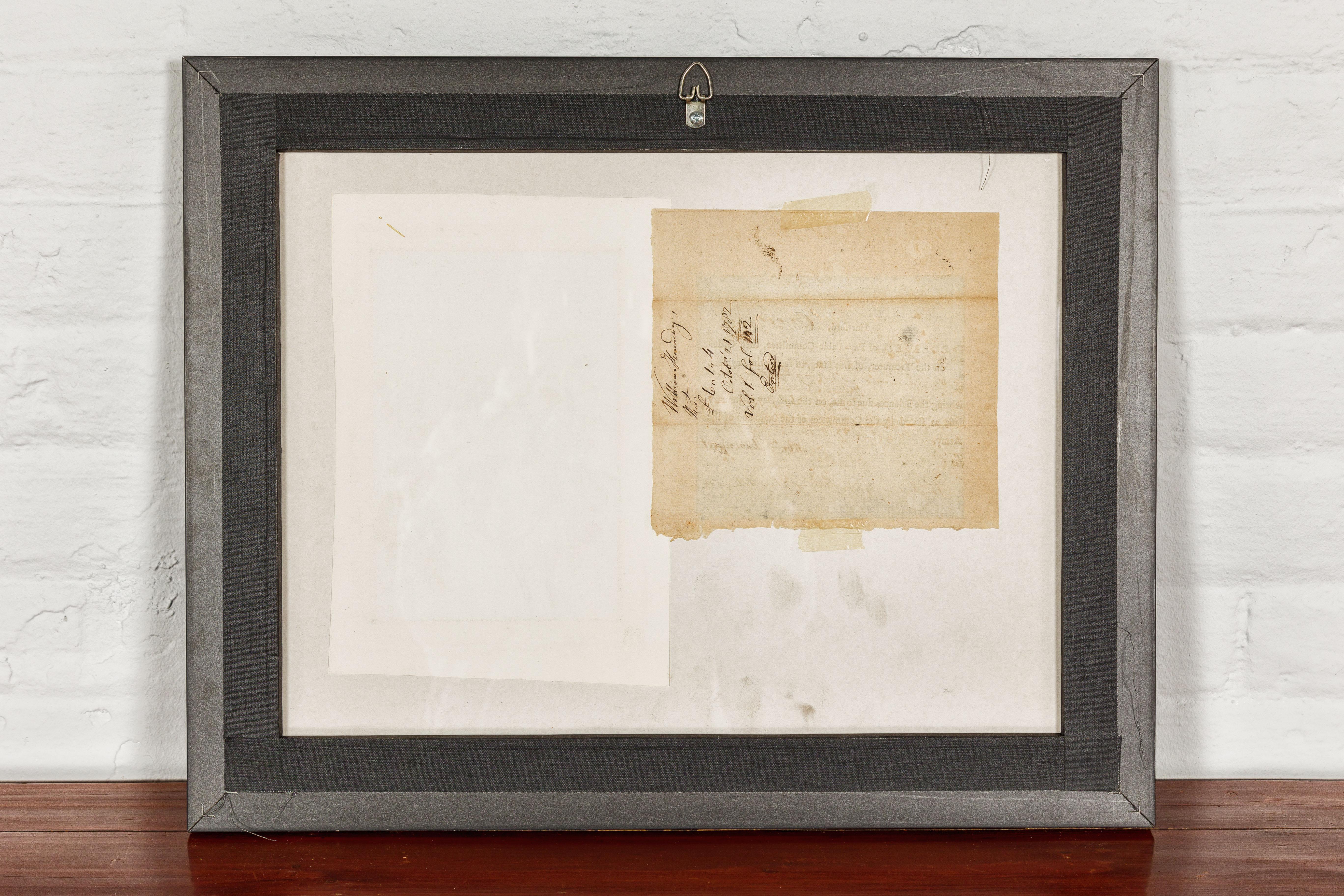 American Revolutionary 1780s War Bond, State of Connecticut in Custom Frame For Sale 8