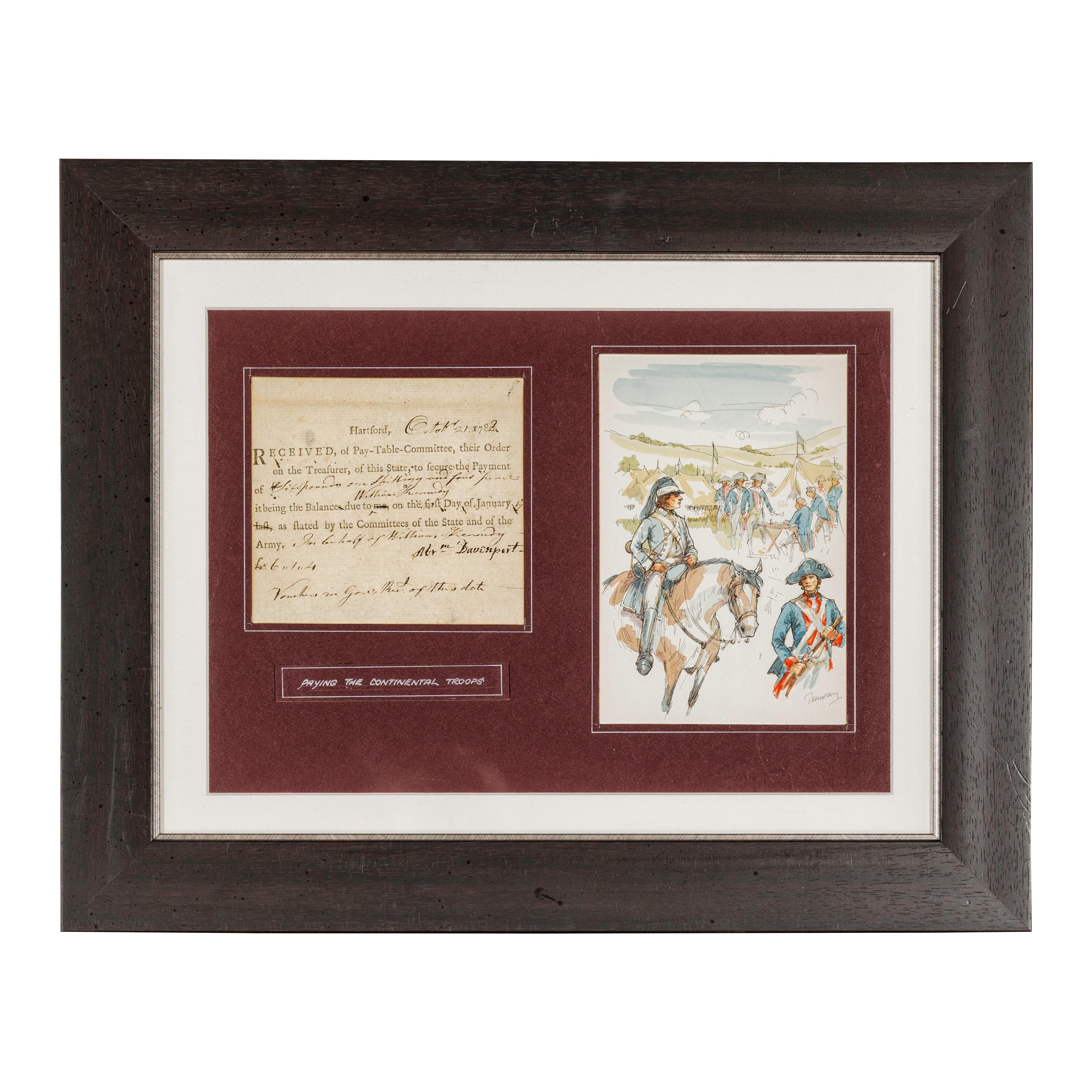 American Revolutionary 1780s War Bond, State of Connecticut in Custom Frame For Sale 10