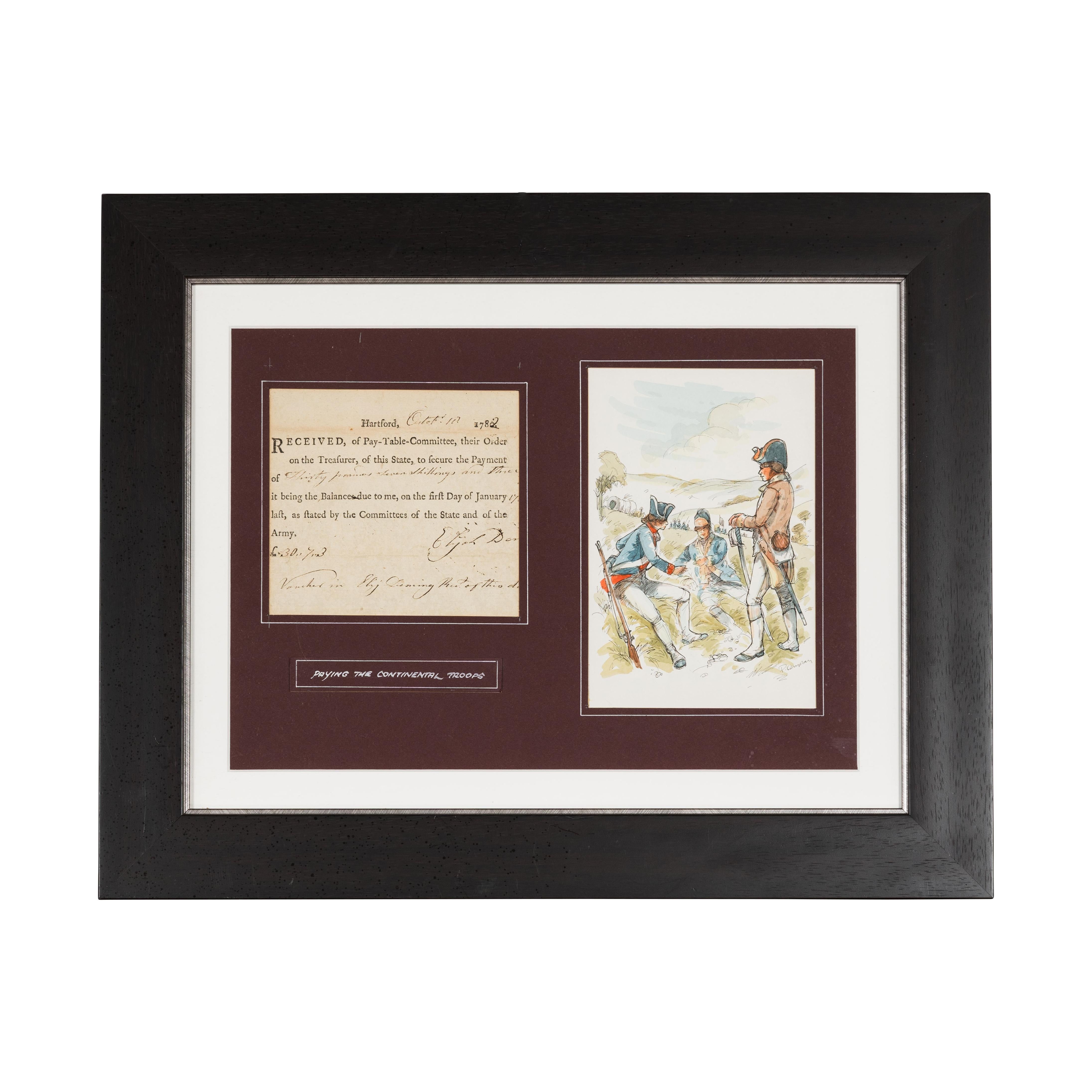 American Revolutionary War Bond from the State of Connecticut in Custom Frame For Sale 9