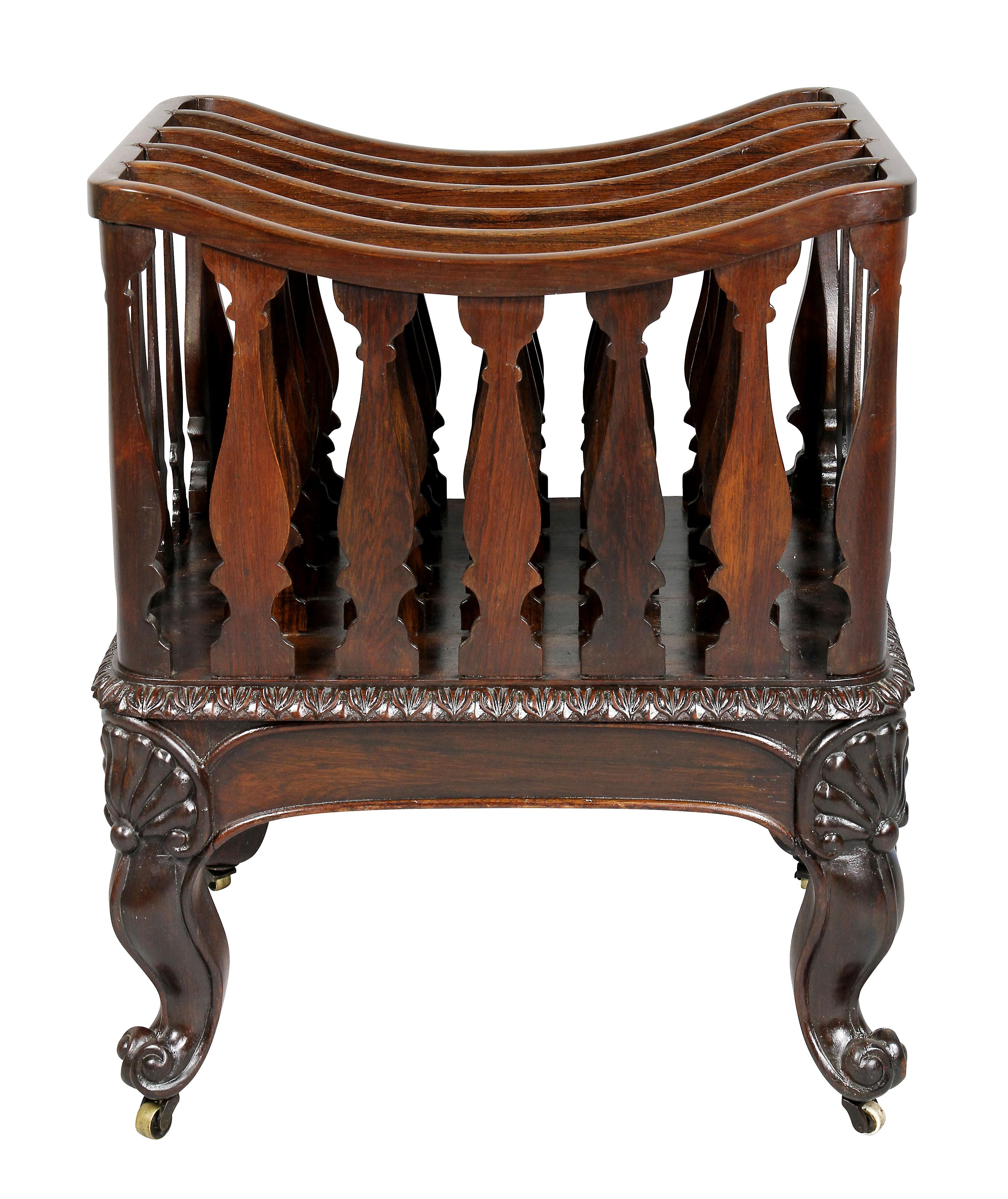 Unusual form in American furniture and probably by Alexander Roux or Joseph Meeks. Typical slatted file section , leaf tip carved frieze raised on cabriole legs with shell carved knees.