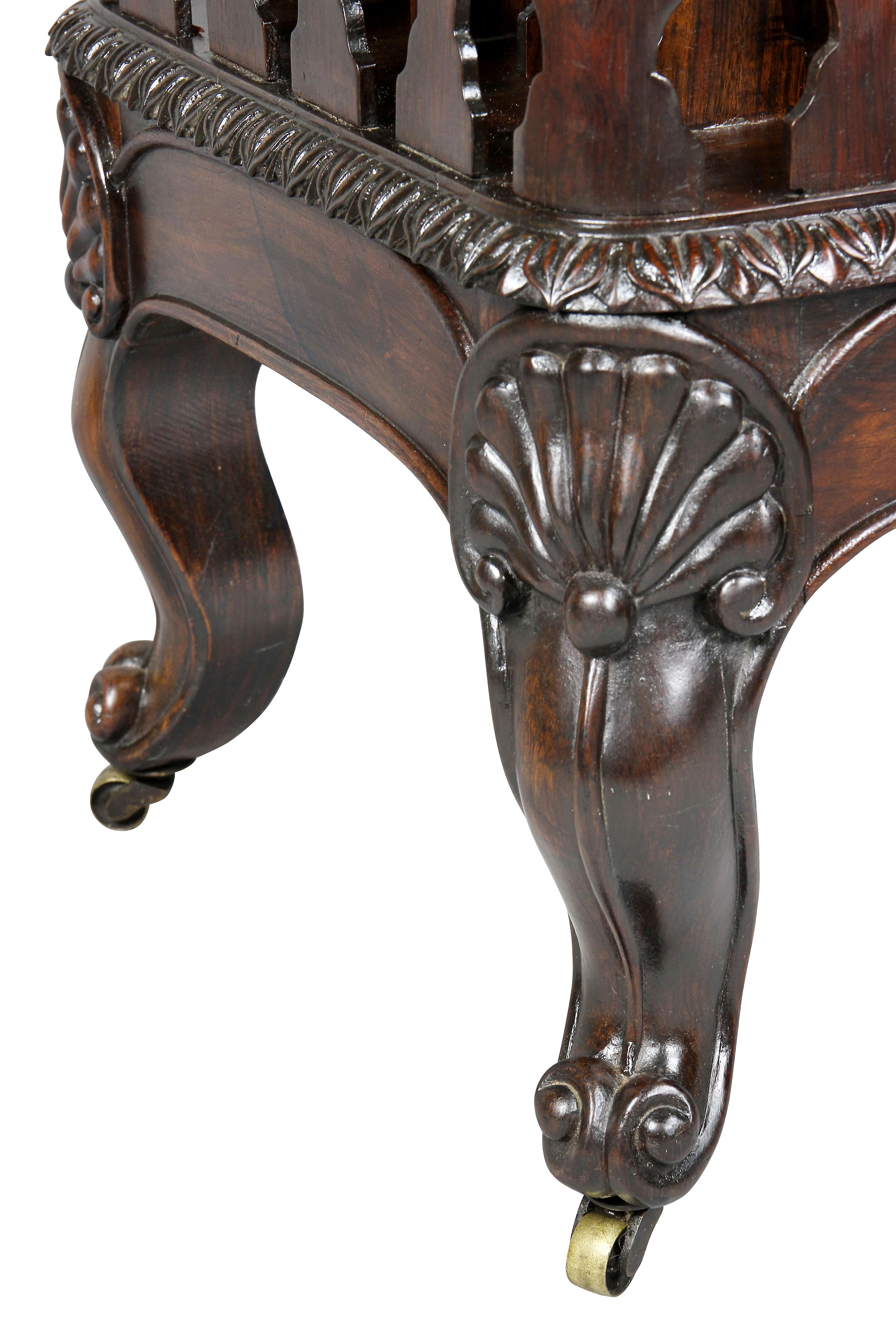 American Rococo Revival Rosewood Canterbury For Sale 1