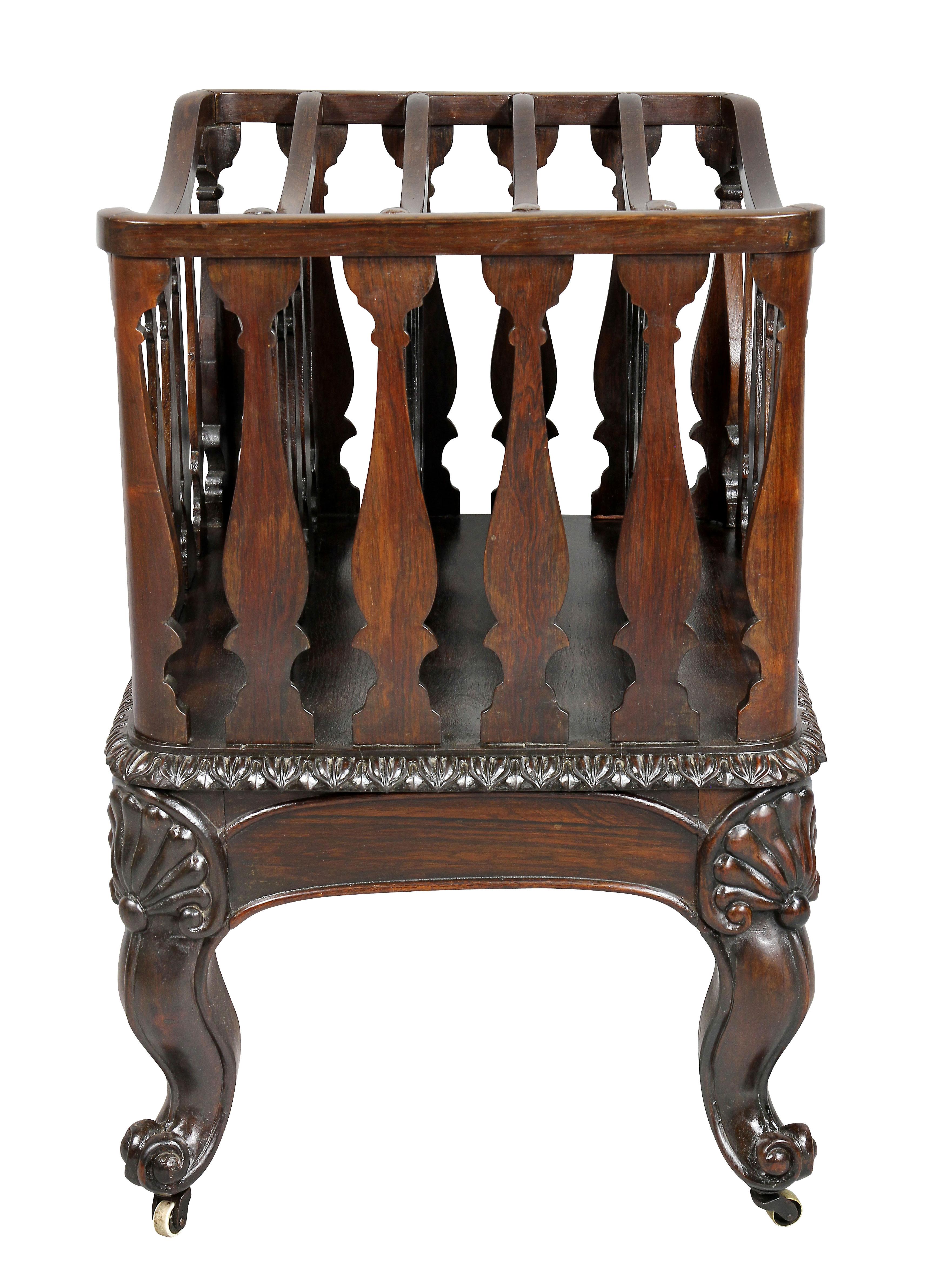 American Rococo Revival Rosewood Canterbury For Sale 2