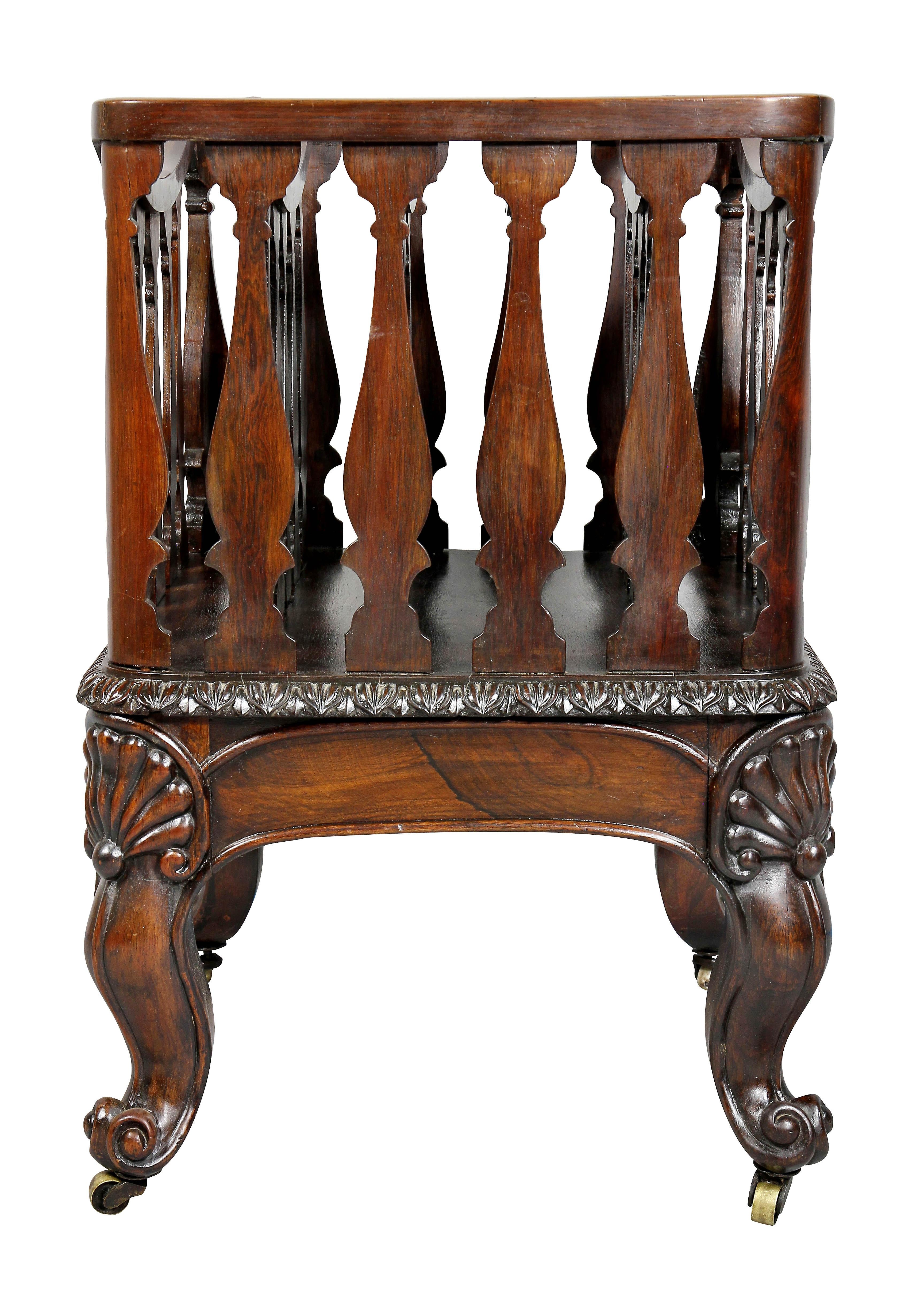 American Rococo Revival Rosewood Canterbury For Sale 3