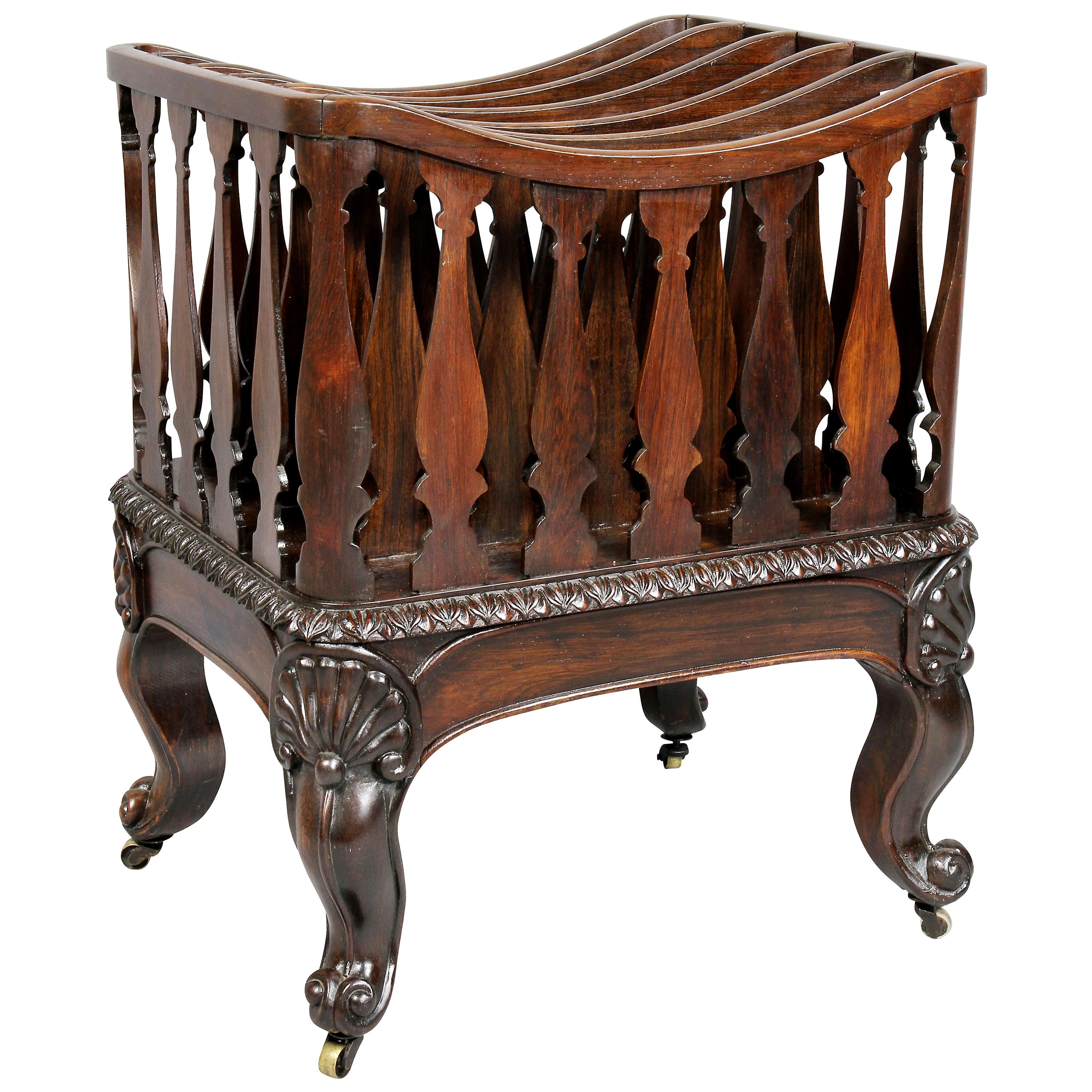 American Rococo Revival Rosewood Canterbury For Sale