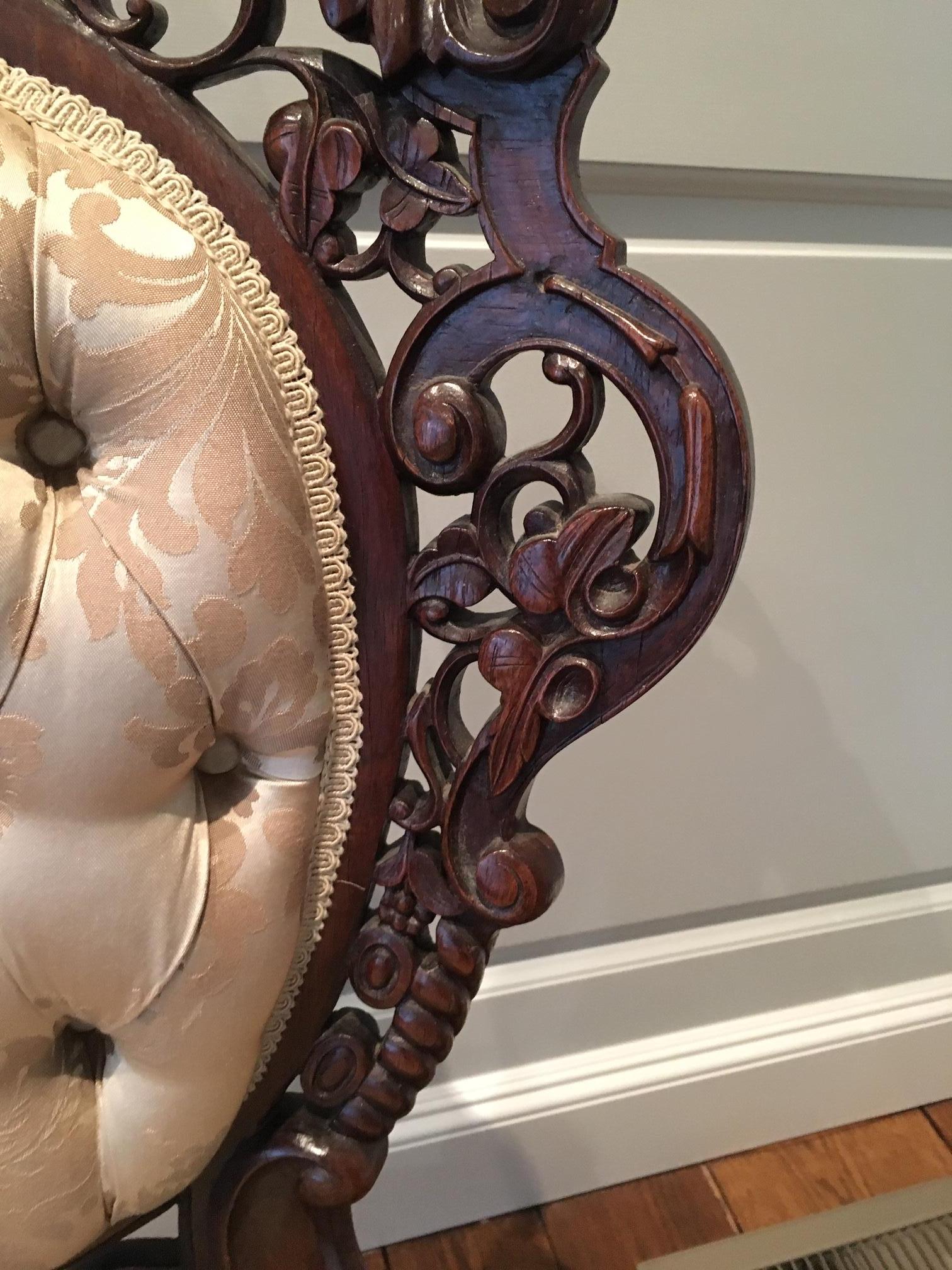 Rosewood Rococo Revival Side Chair, Attributed J & J W Meeks, Mid-19th Century 11