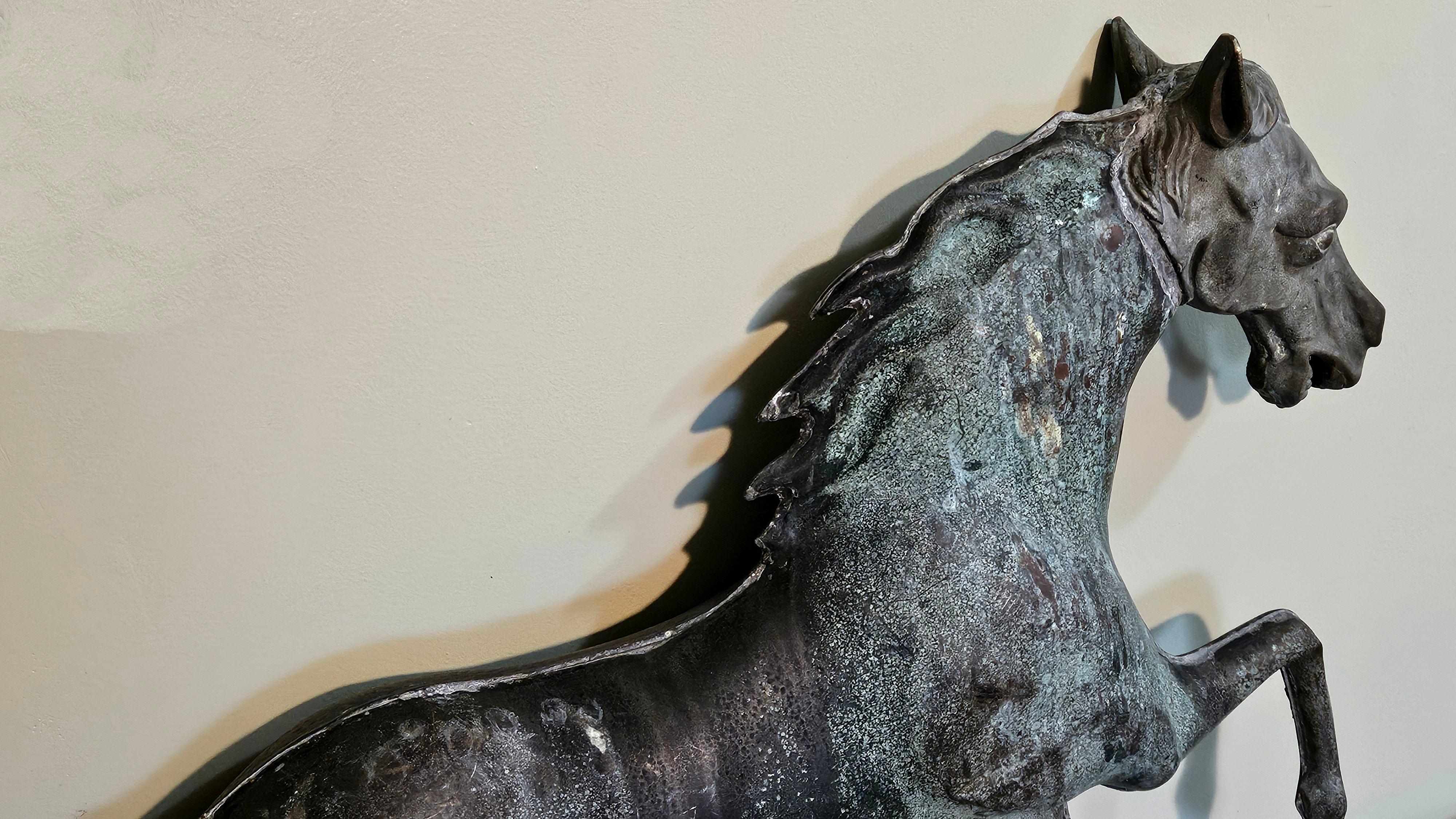 Bronzo Banderuola per cavalli americani in corsa di E.G. Washburne & Co. XIX secolo in vendita