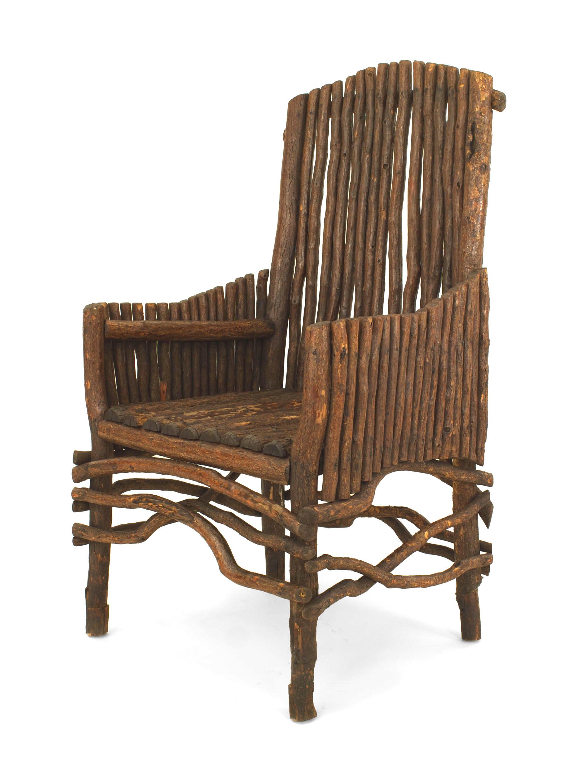 American Rustic Adirondack Twig Arm Chair