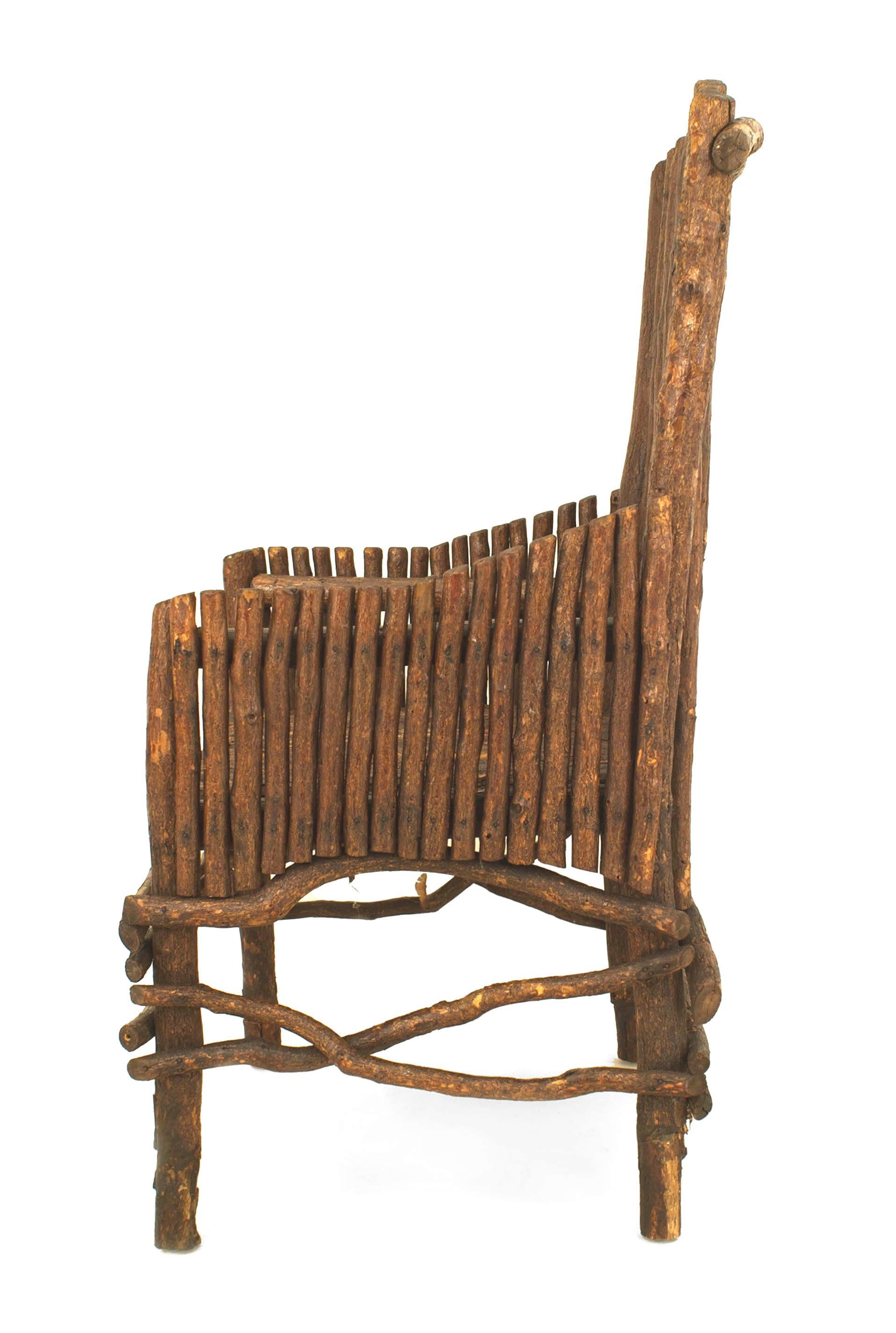 Rustic Adirondack Twig Arm Chair In Good Condition In New York, NY