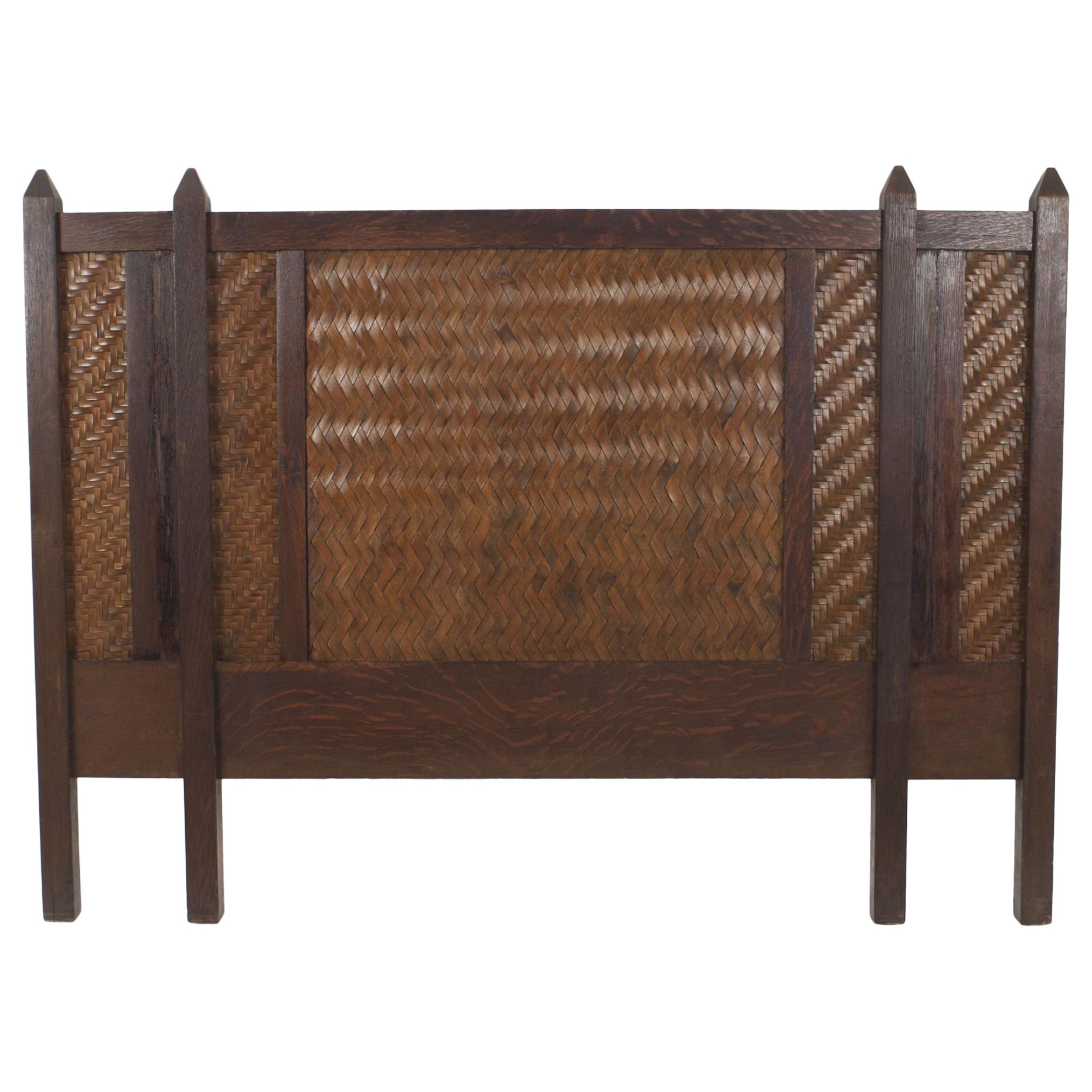 American Rustic Mission Oak Queen Headboard in vendita