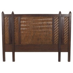 American Rustic Mission Oak Queen Headboard