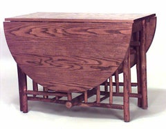 American Rustic Old Hickory Drop Leaf Dining Table