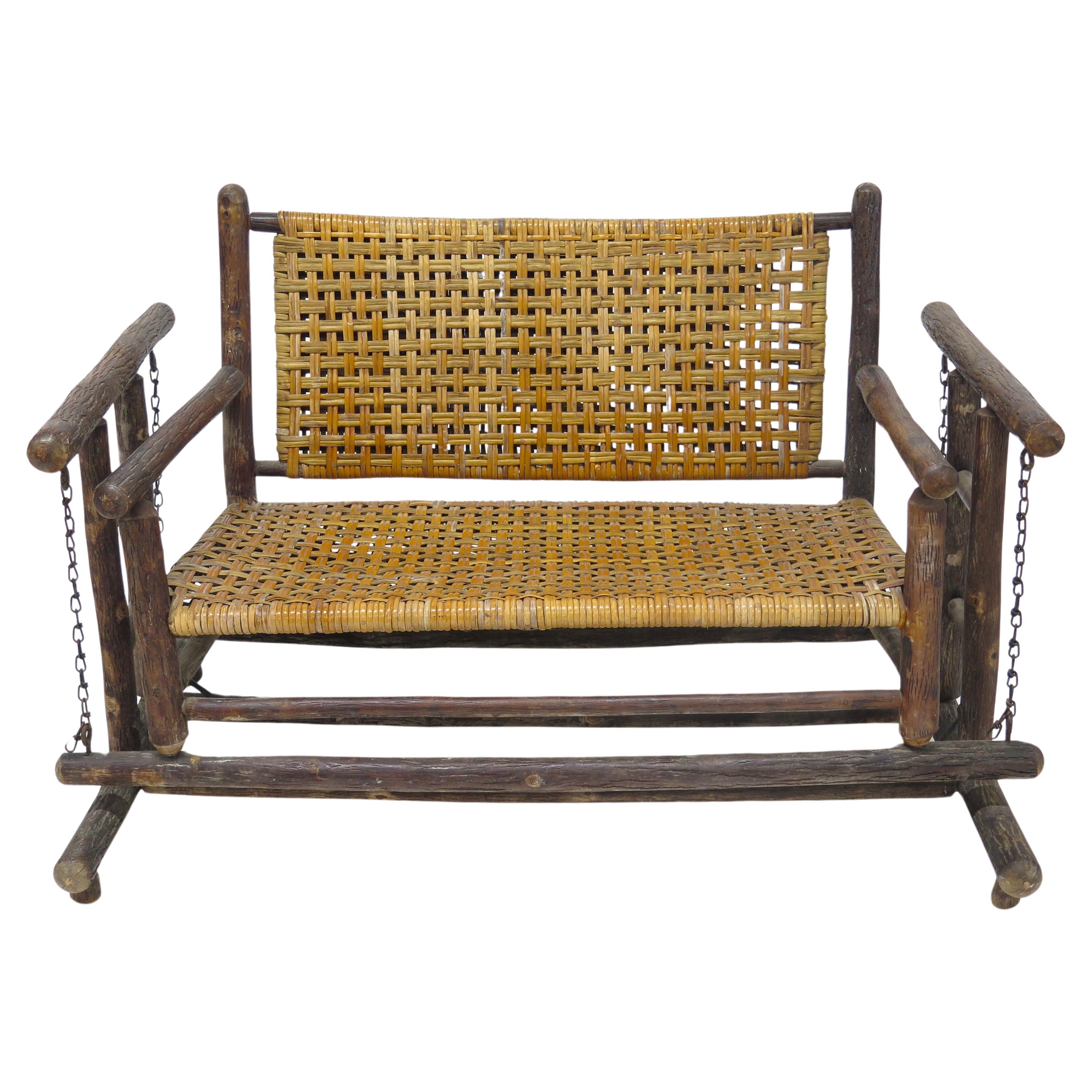 Deslizador / Loveseat de Porche American Rustic Old Hickory