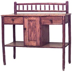 American Rustic Old Hickory Sideboard Cabinet with Spindle Design