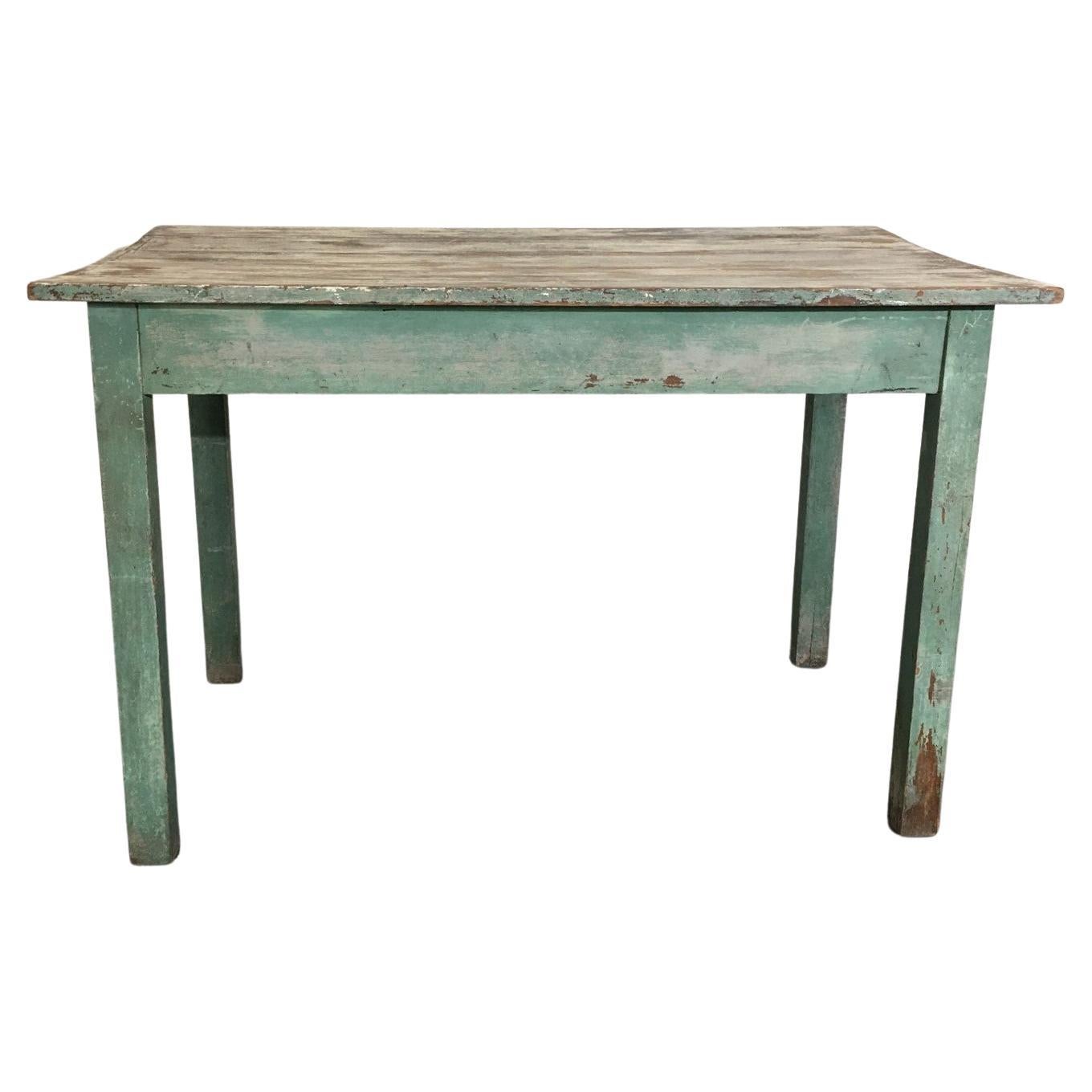 American Primitive Blue Green Distress Painted Rustic Barn Wood Farm