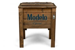 Nevera Modelo Rústica Americana de Madera para Exterior