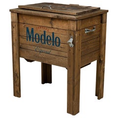 Antique American Rustic Wooden Outdoor Modelo Cooler