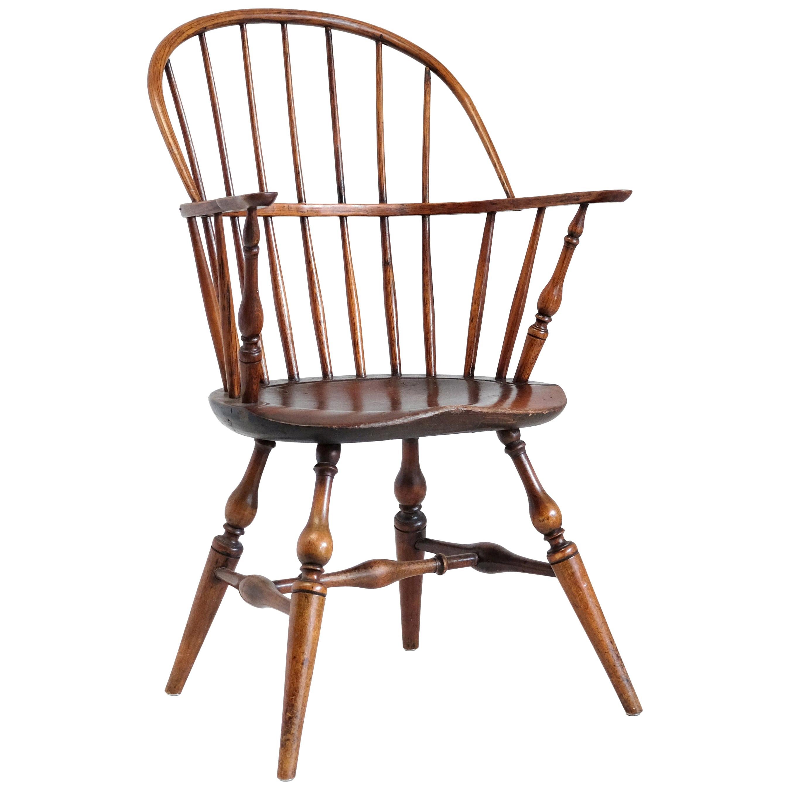 American 'Sack Back' Windsor Chair with Provenance, 18th Century, Connecticut For Sale