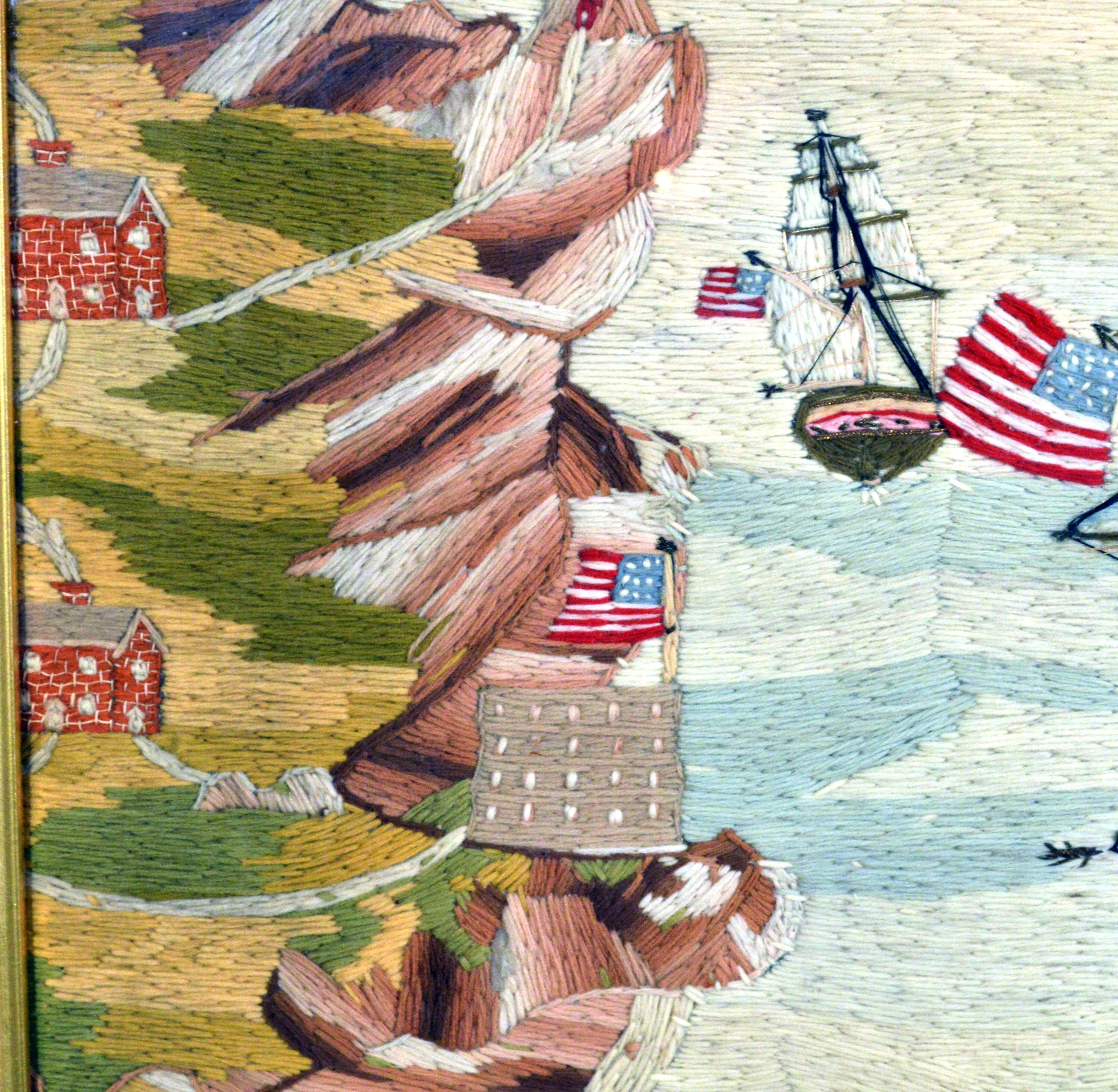 American Sailor's Woolwork Depicting Ten Naval Vessels, 1865-1870 6