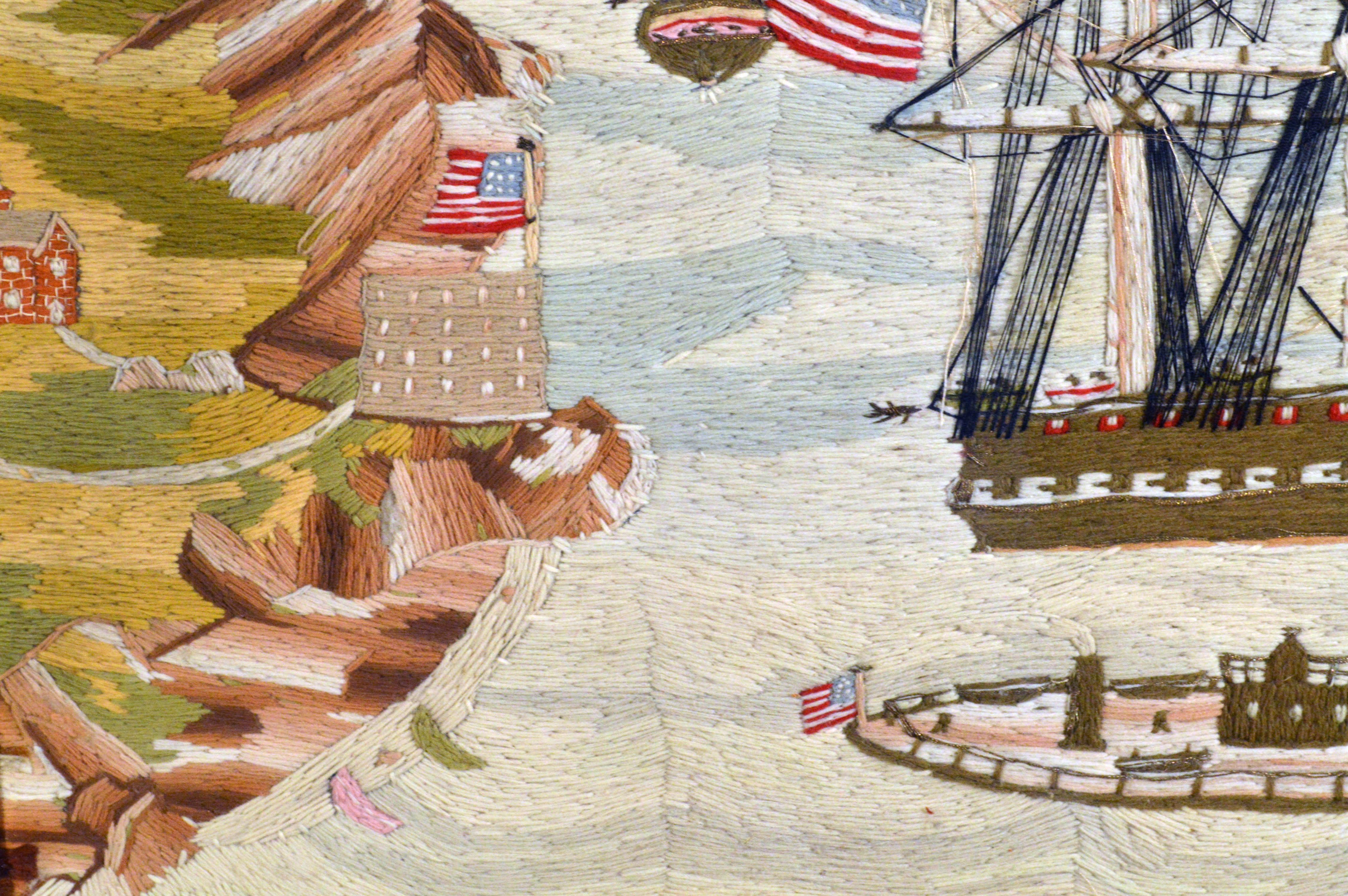 American Sailor's Woolwork Depicting Ten Naval Vessels, 1865-1870 7