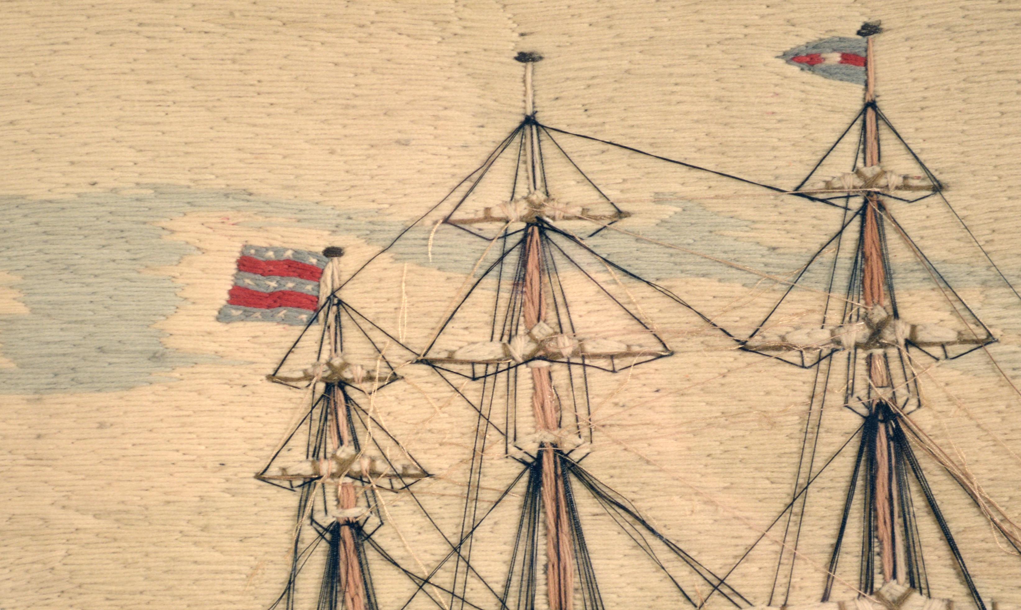 American Sailor's Woolwork Depicting Ten Naval Vessels, 1865-1870 10